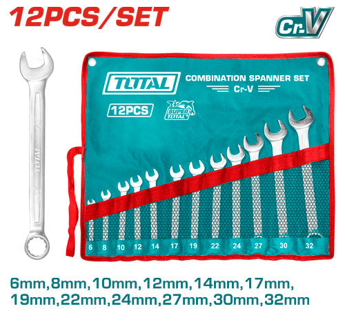 Total 12-Piece 6-32mm Combination Spanner Set (THT1022122)