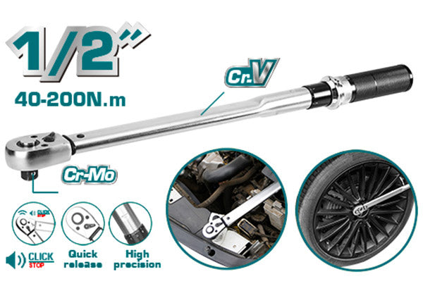 1/2" 40-200N Torque Wrench by Total (THPTW200N2)
