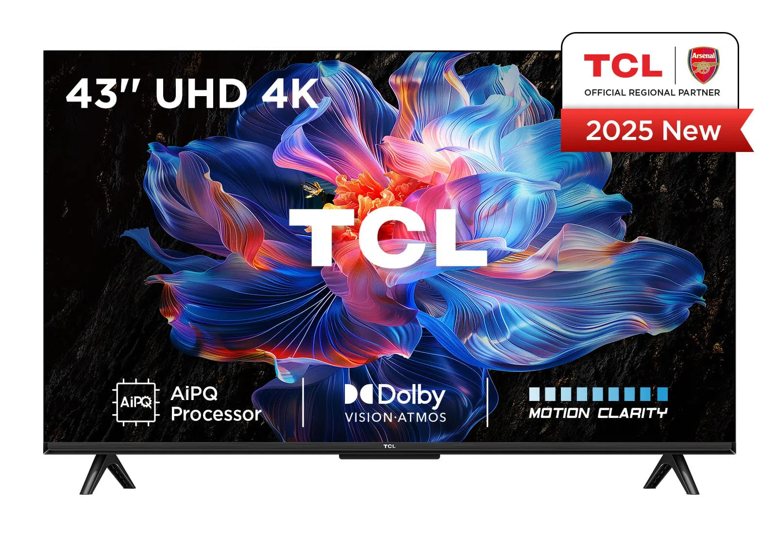 TCL 43V6C 43" 4K HDR Smart Google TV | Dolby Vision | Dolby Atmos | MEMC | AiPQ Processor