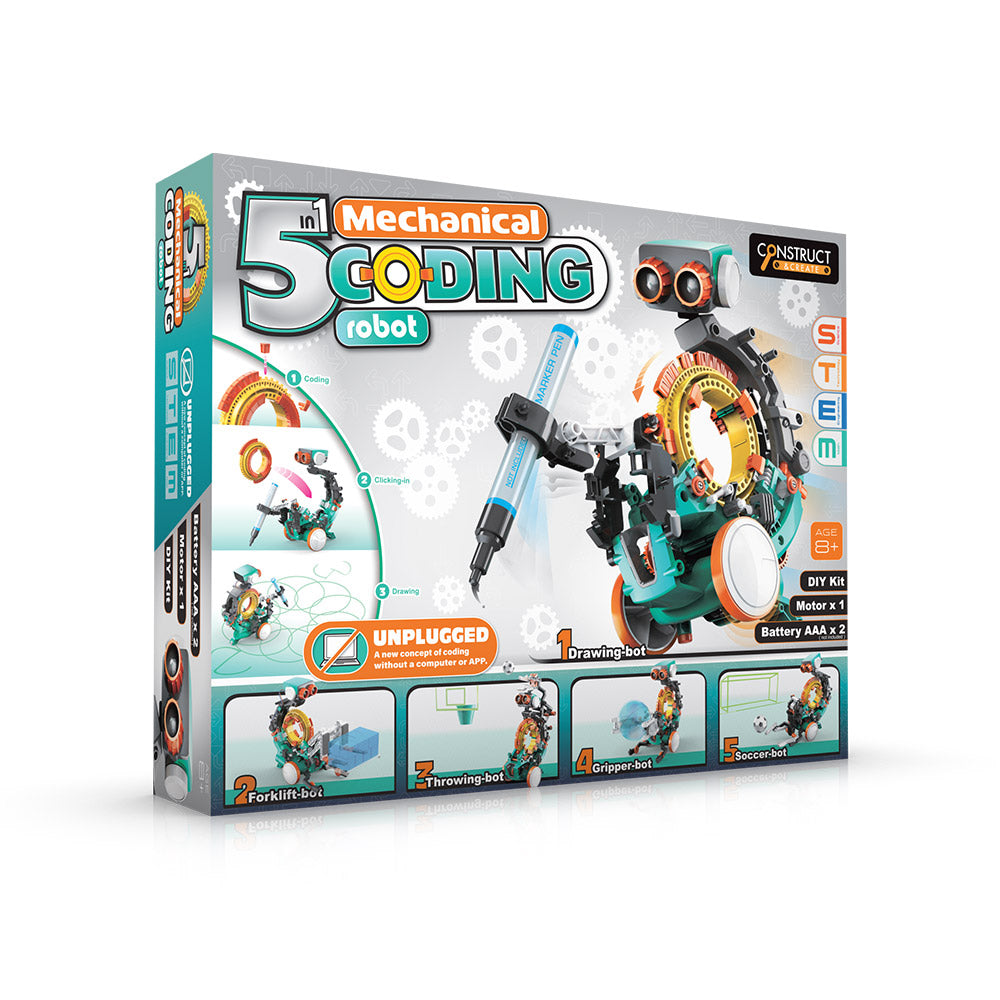 The Source 5 in 1 Mechanical Coding Robot Build & Create