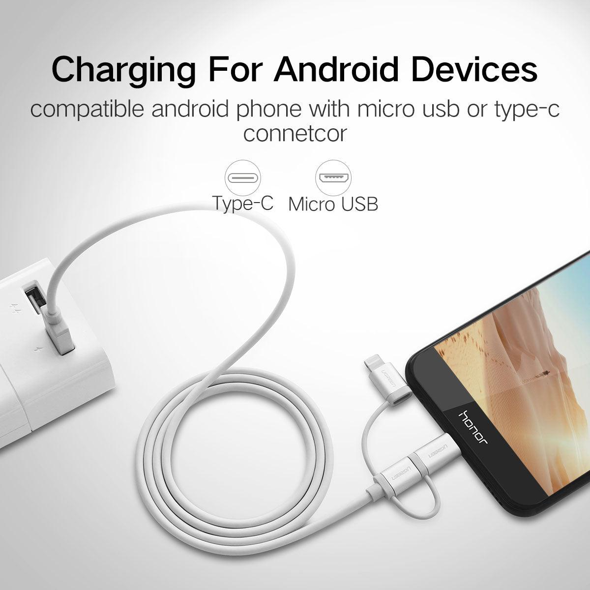UGREEN 3-in-1 USB2.0-A Multifuntion Cable with Braid 1.5m
