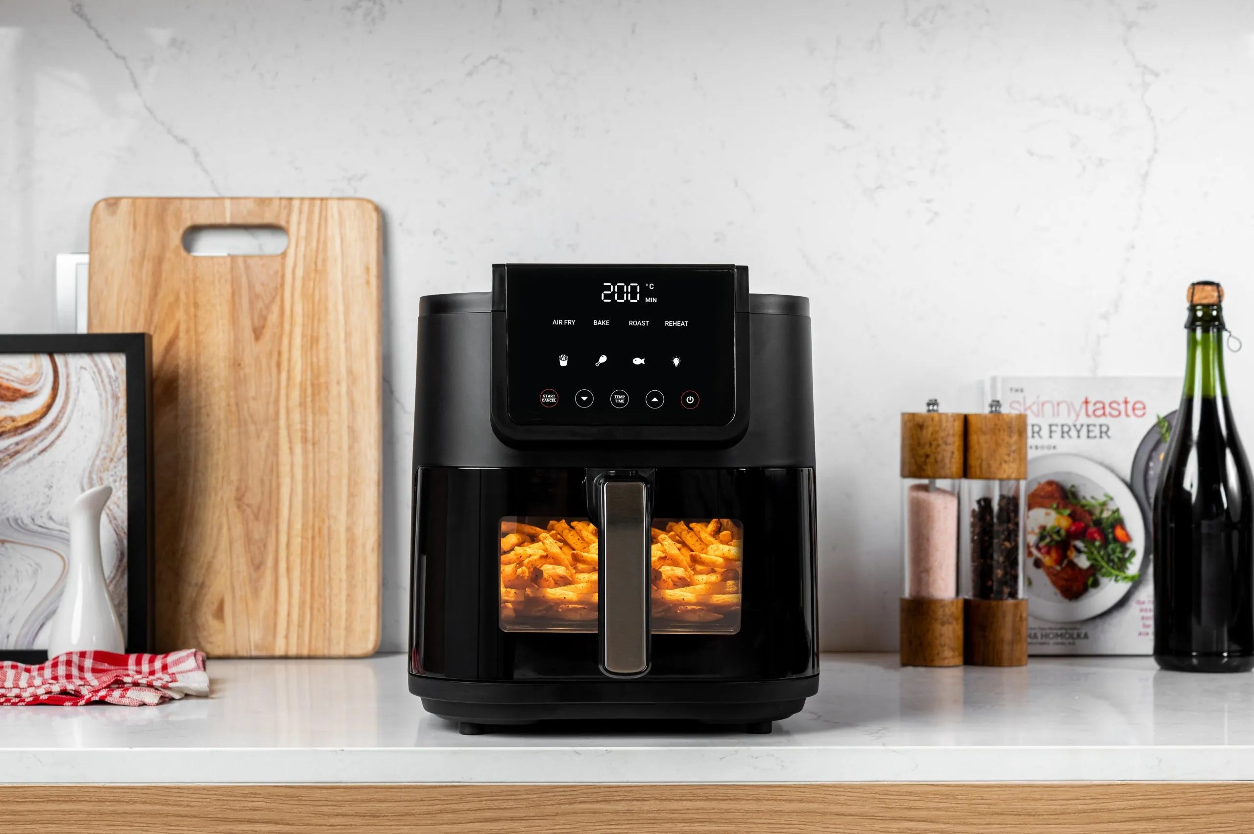 Nutricook NC-AFS100 Slim Air Fryer | 5L | 1500W | 4 Programs | Ceramic Coating | Viewing Window