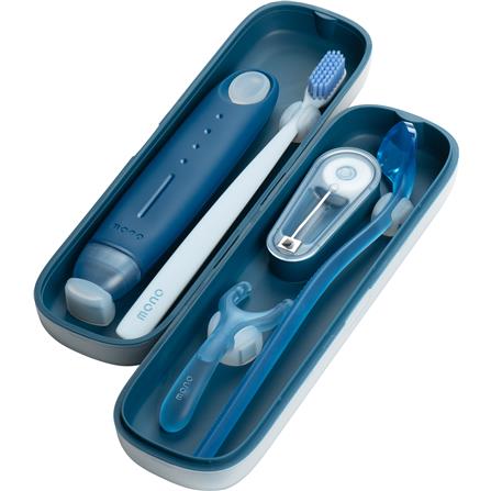 Flipper MONO Oral Care Kit with Portable Toothbrush Travel Case - 4-in-1 Dental Set