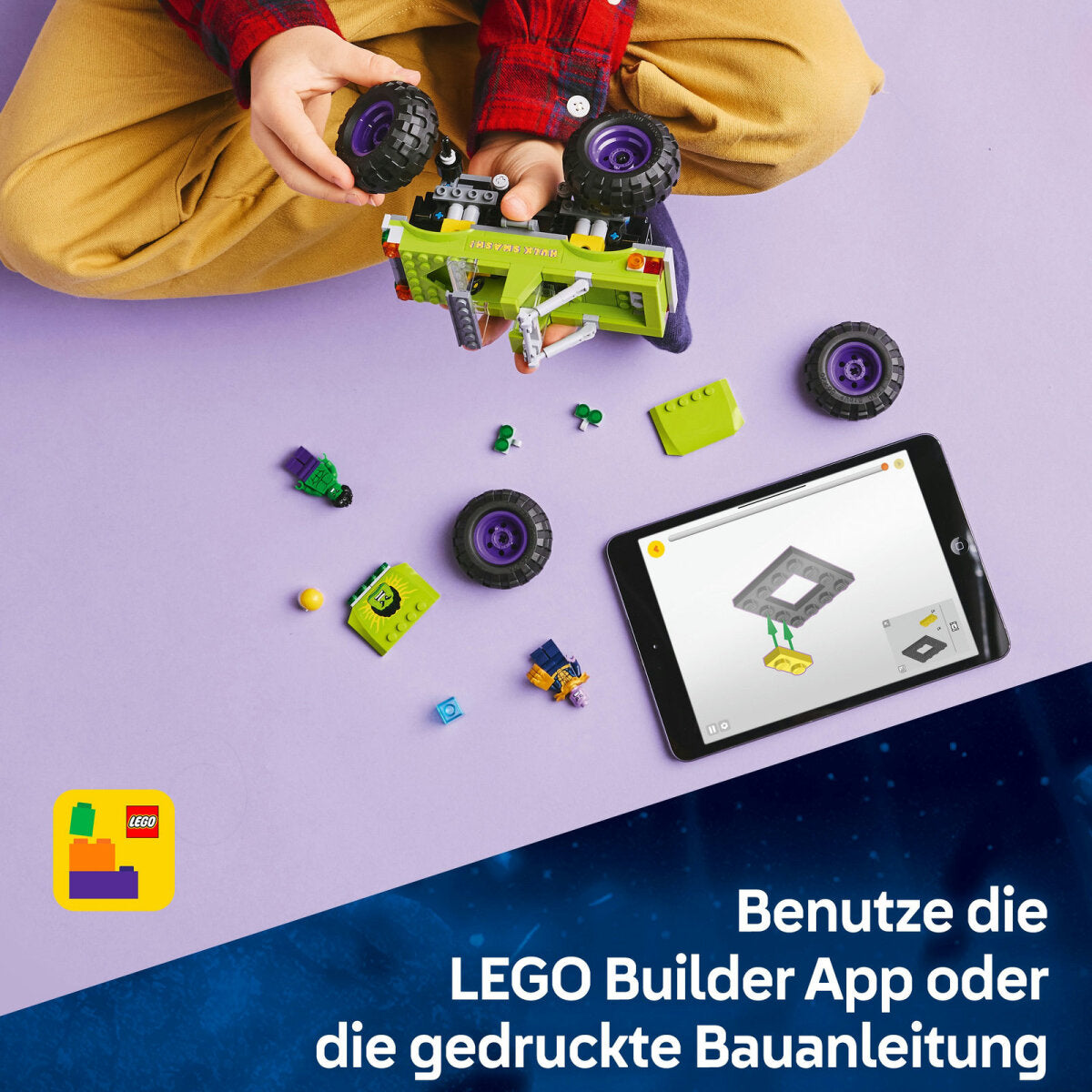 LEGO Marvel 76312 Hulk-Truck vs. Thanos – Super Heroes Battle Set for Kids 7+