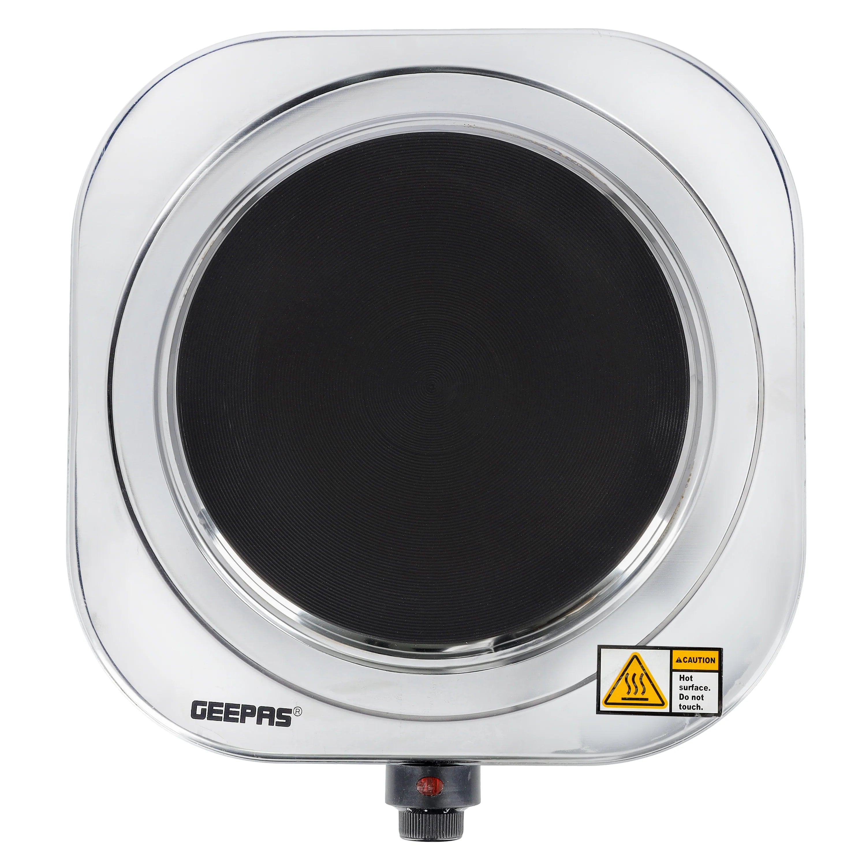 Geepas Stainless Steel Single Hot Plate 1500W 185mm