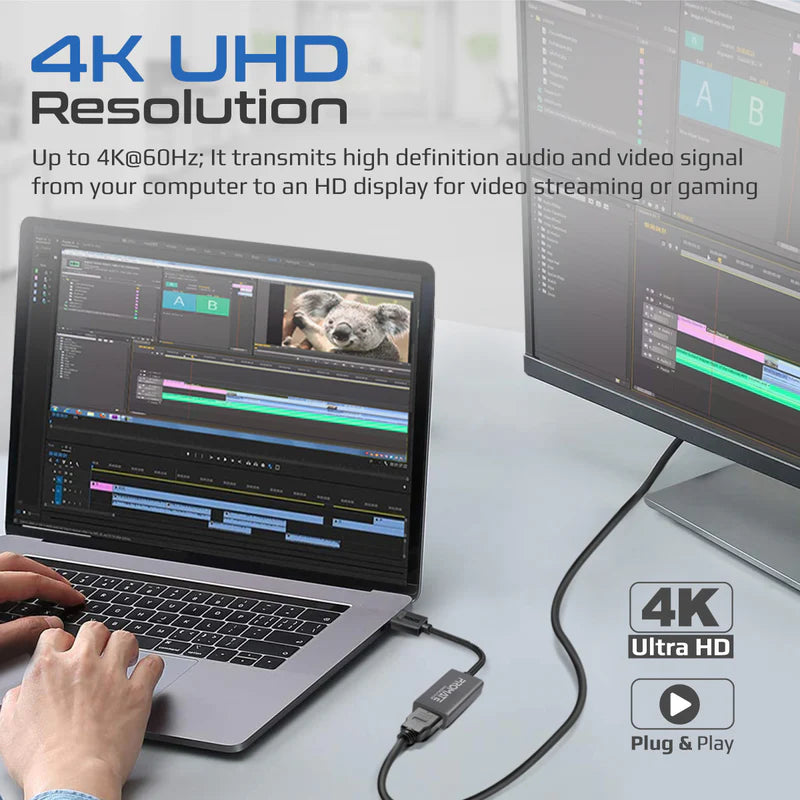 Promate MediaLink-DP 4K@60Hz High Definition DisplayPort to HDMI Adapter