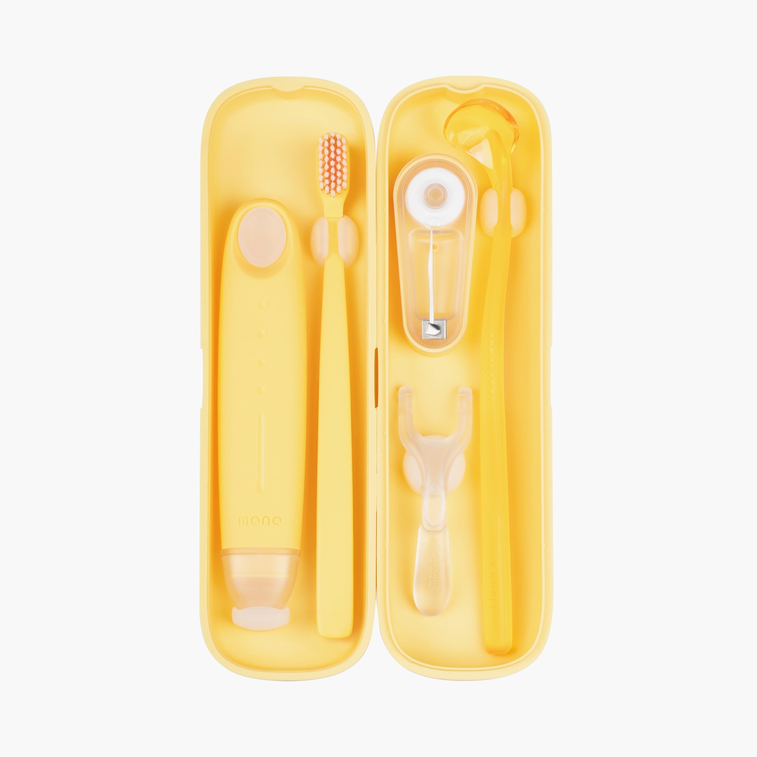 Flipper MONO Oral Care Kit with Portable Toothbrush Travel Case - 4-in-1 Dental Set