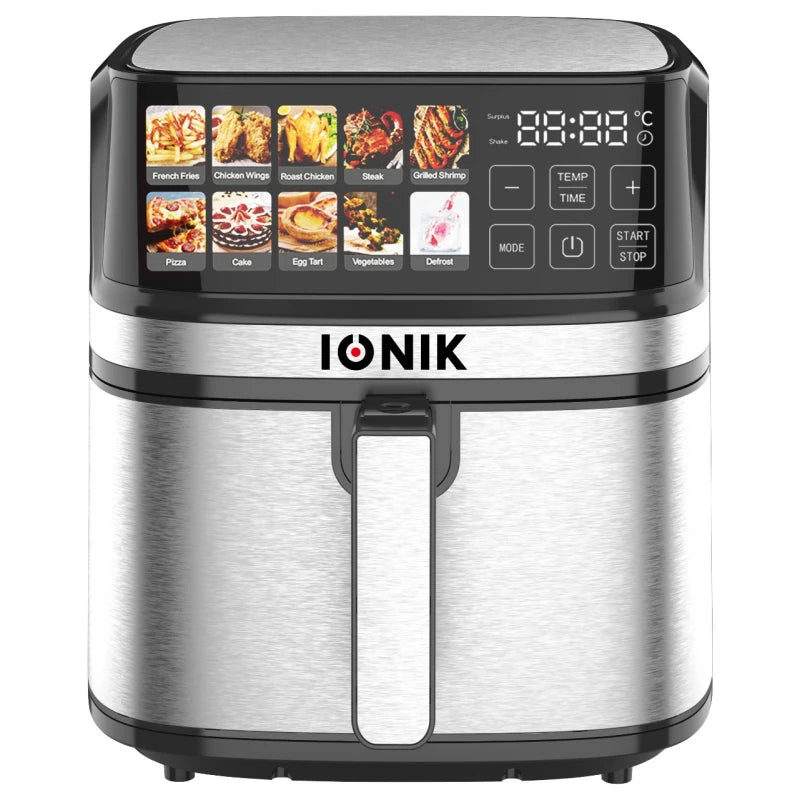 IONIK 8L Air Fryer – 1700W, LED Touch, Stainless Steel