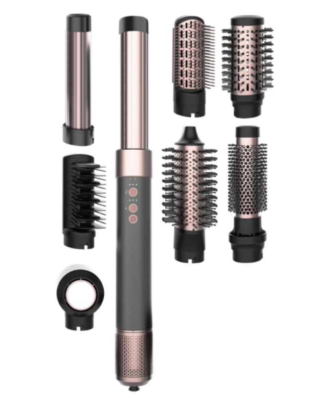 Cecotec CeramicCare AirGlam Black 8-in-1 Hair Styler 1400W Coanda Ceramic Keratin Almond Oil