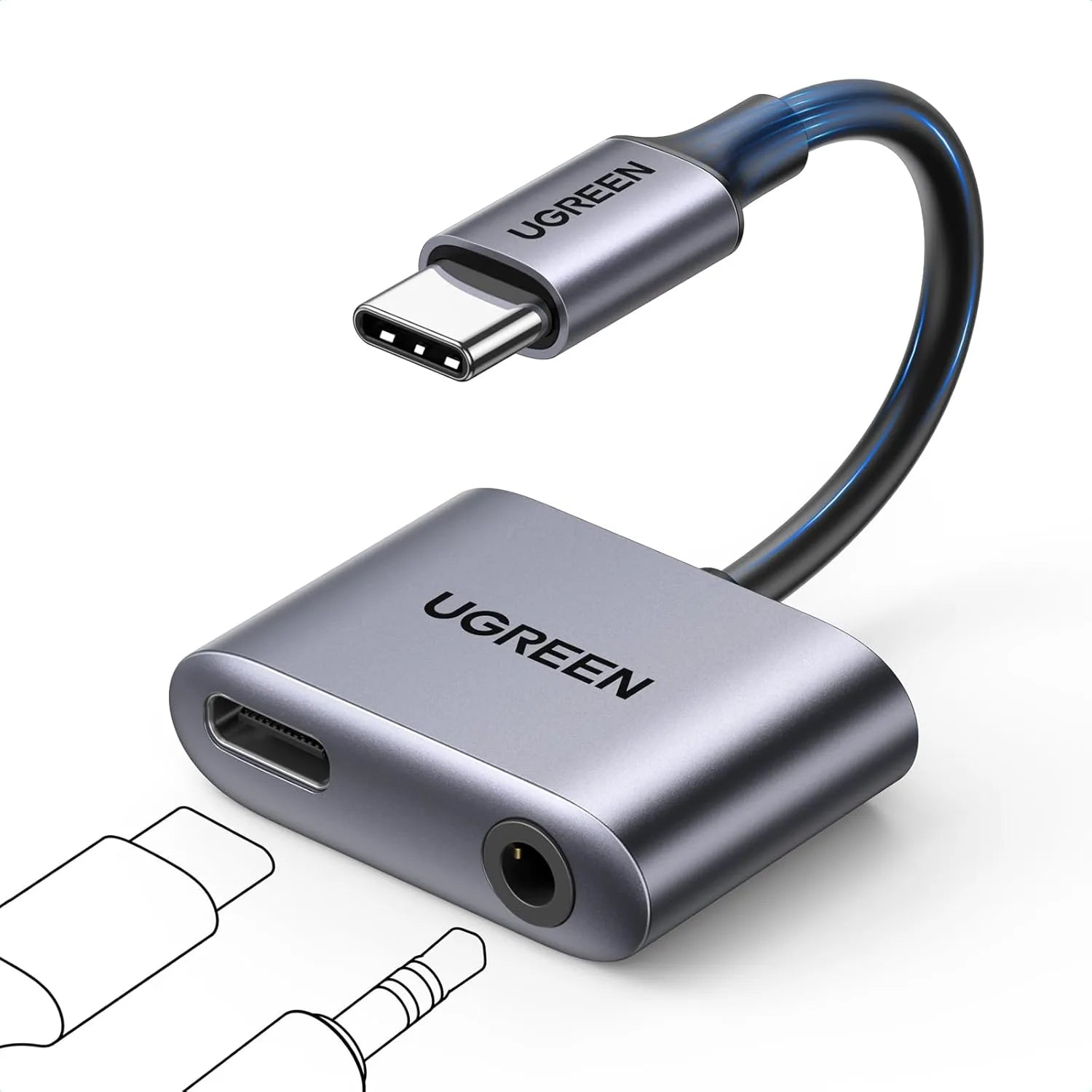UGREEN USB-C to 3.5mm AUX + 60W PD Fast Charging Adapter with DAC Chip