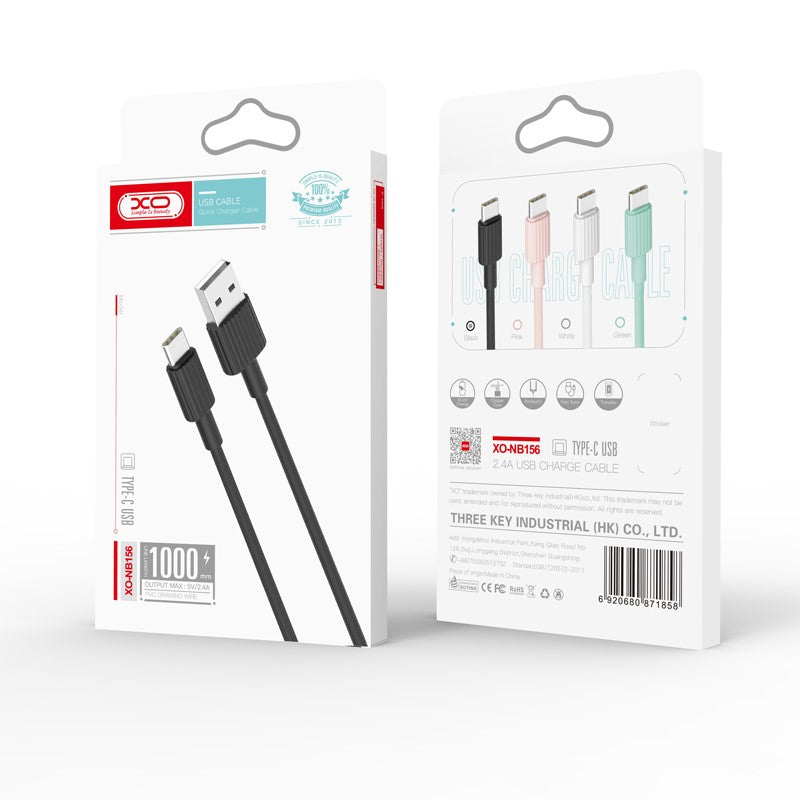 XO NB156 Lightning Cable 2.4A Fast Charge – 1M