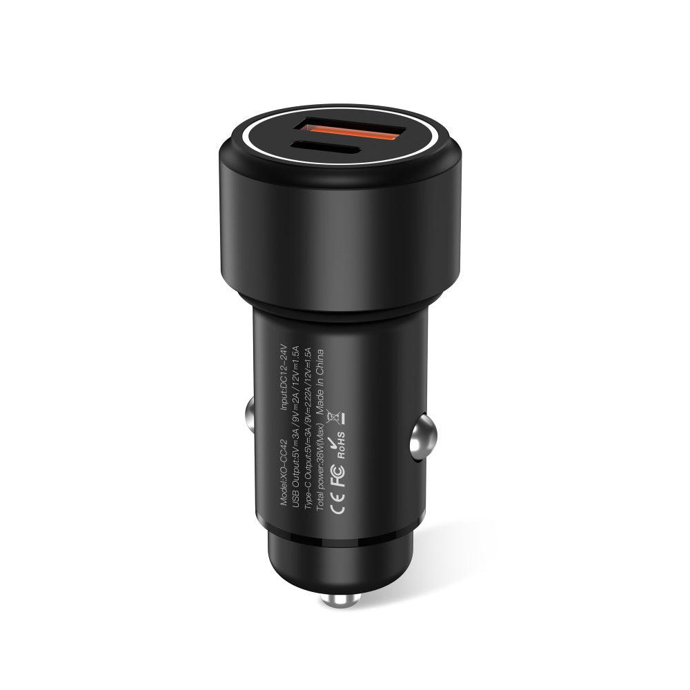 XO CC42 Car Charger PD QC 3.0 38W 1x USB 1x USB-C Double USB