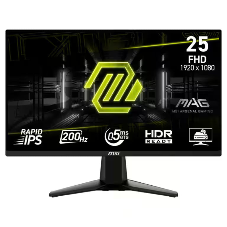 MSI MAG 255F E20 24.5″ Gaming Monitor – 200Hz Rapid IPS, FHD, 0.5ms, FreeSync Premium, HDR Ready