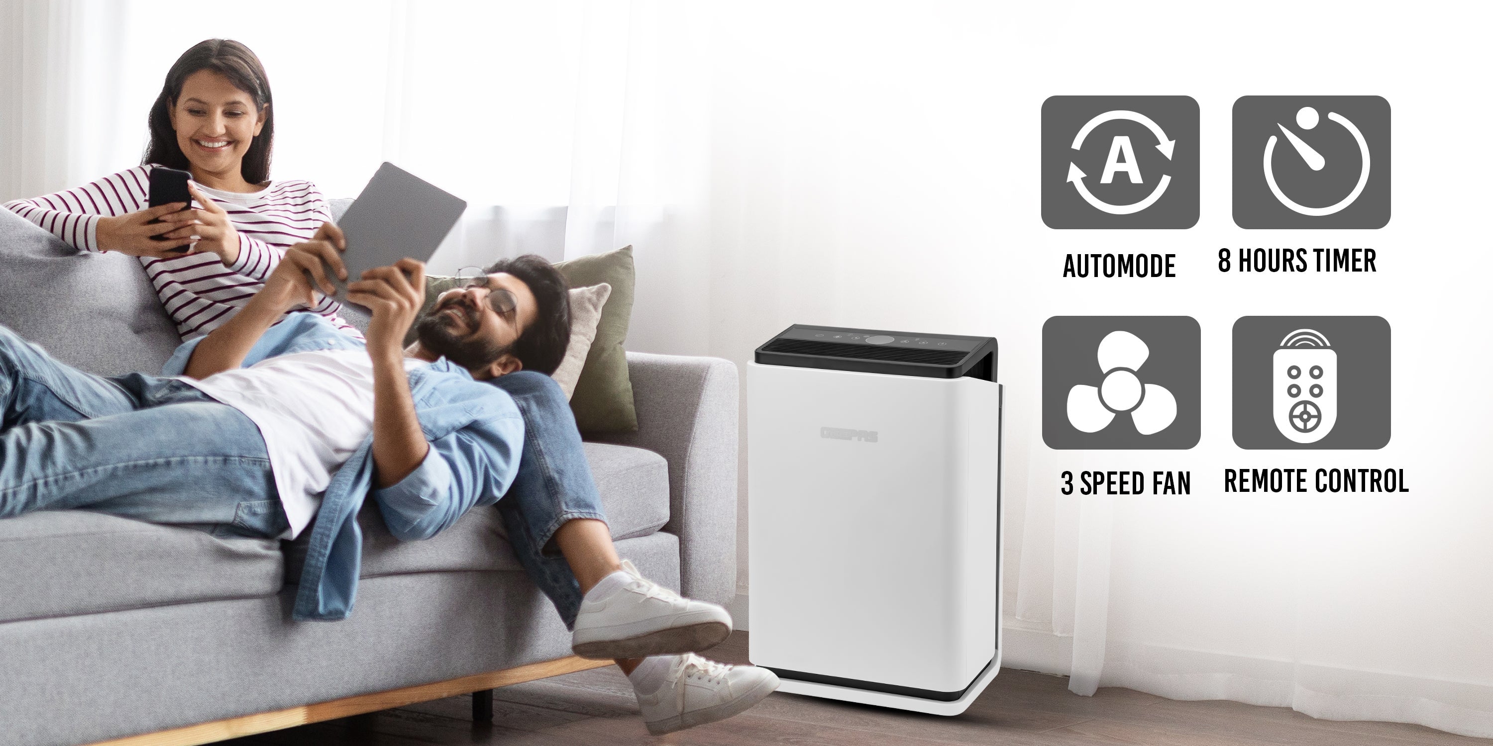 Geepas Air Purifier 4-in-1 with UV & Auto Mode