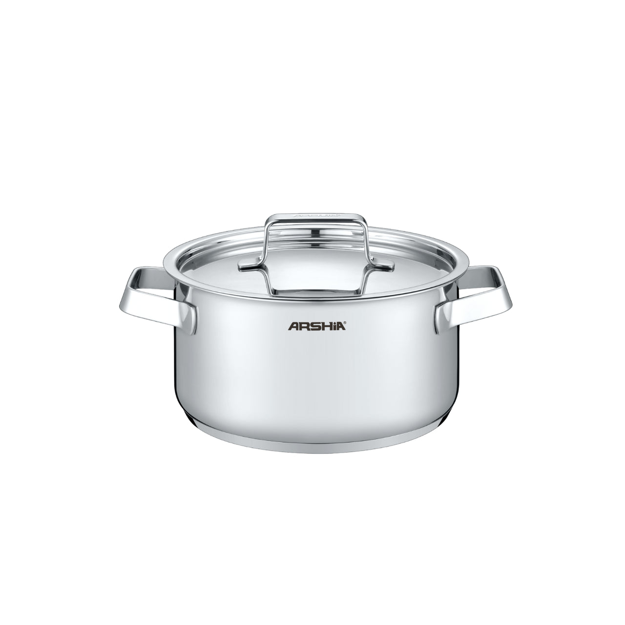 Arshia 20cm Stainless Steel Cooking Pot with Metal Lid
