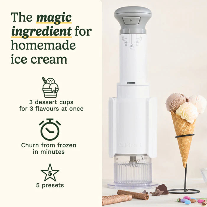 Cuisinart Freeze Wand Ice Cream Maker ICEFD10E - 5 Presets, 3 Flavours