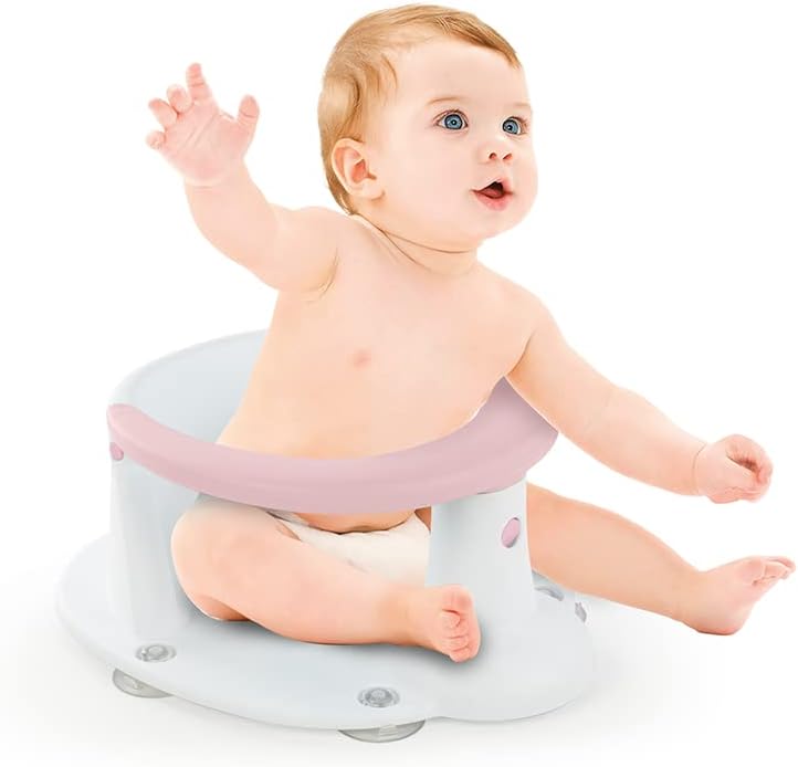 DOLU Baby Bath Seat Pink – Safe & Portable Bathing Support for Babies 6M+