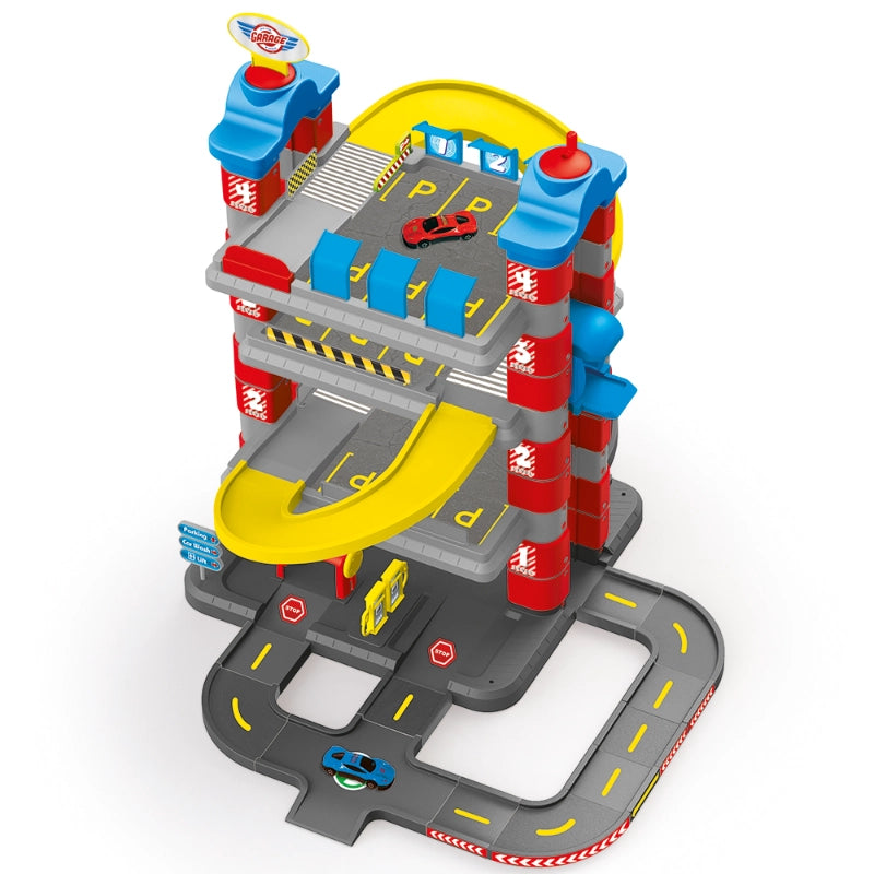 Dolu 4-Level Garage Playset – Kids Car Park with Elevator & Ramp