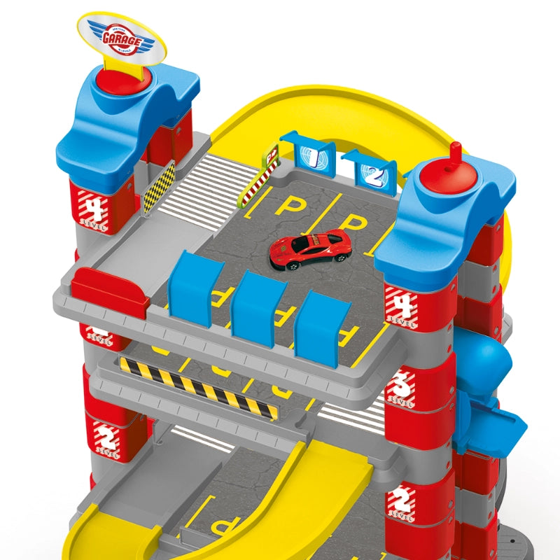 Dolu 4-Level Garage Playset – Kids Car Park with Elevator & Ramp