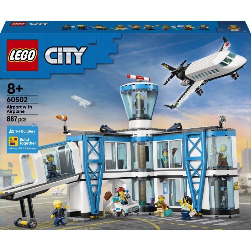 LEGO City Airport with Airplane – 887 Pieces | Set 60502