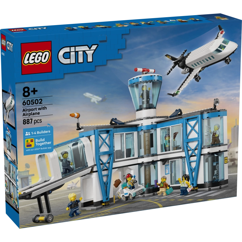 LEGO City Airport with Airplane – 887 Pieces | Set 60502
