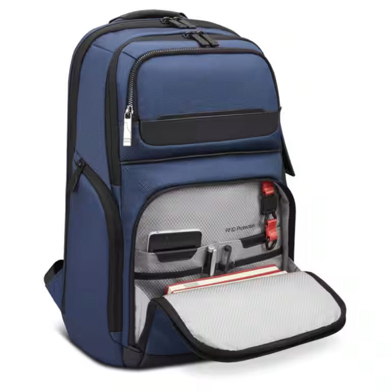 Lenovo ThinkPad Executive 16″ Backpack – Navy Ballistic Fabric, Leather Accents & Padded Laptop Compartment