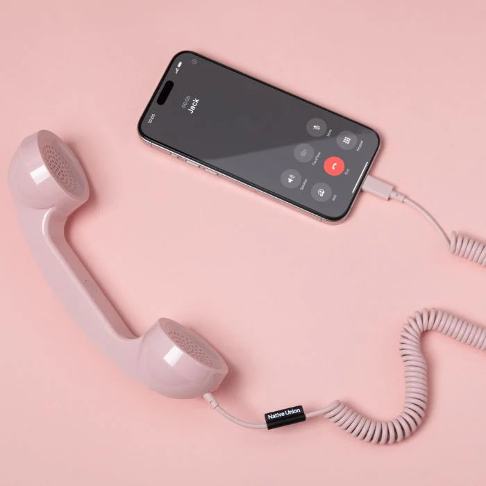 Native Union Pop Phone Alarm Retro Handset USB-C – NU-POP-P-CDY | Plug & Talk for Smartphones, Laptops & Tablets