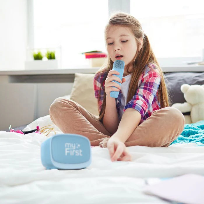 myFirst Voice 2 – Kids Portable Karaoke Machine with Wireless Mic & Voice Filters | Blue