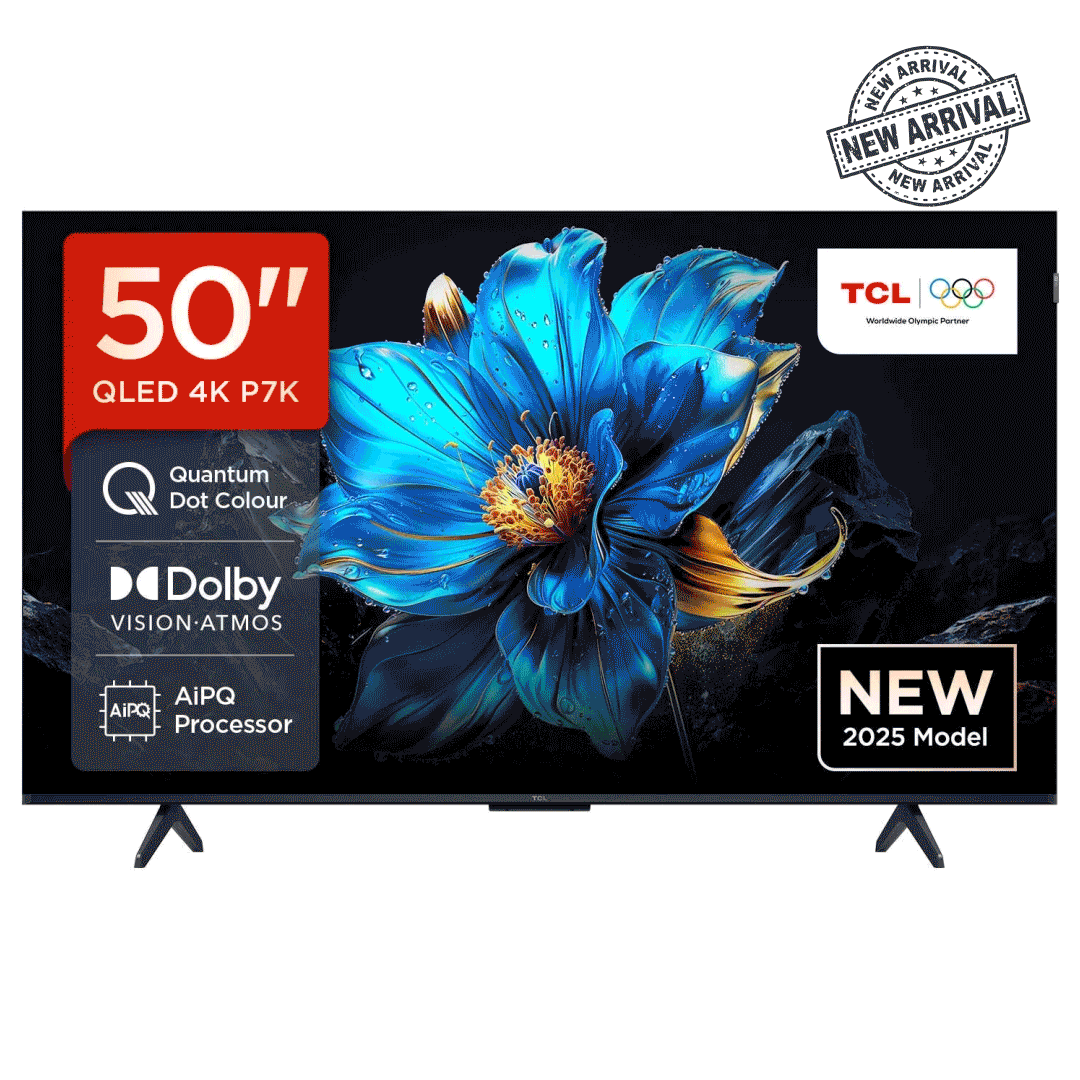 TCL 50P7K-UK 50" QLED 4K Smart Google TV | Dolby Vision | Dolby Atmos | HDMI 2.1 | AMD FreeSync
