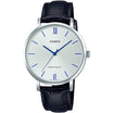 Casio Classic Design Black Leather Silver Dial For Women LTP-VT01L-7B1