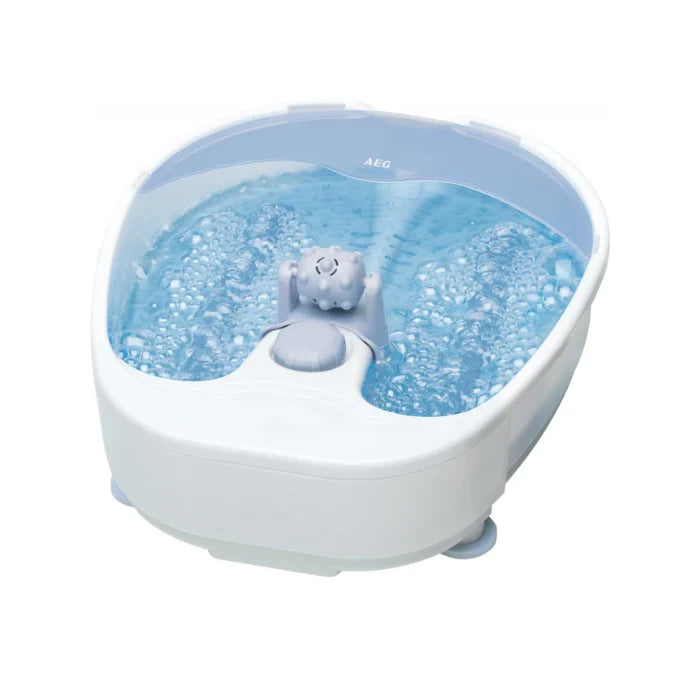 AEG Foot Spa & Massage Device – Relaxing Footbath with Removable Splash-Proof Base | White & Grey