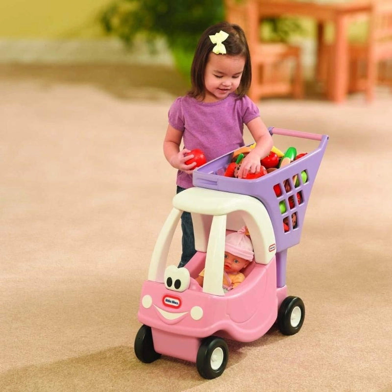 Little Tikes Princess Cozy Shopping Cart – Kids Pretend Play Grocery Cart