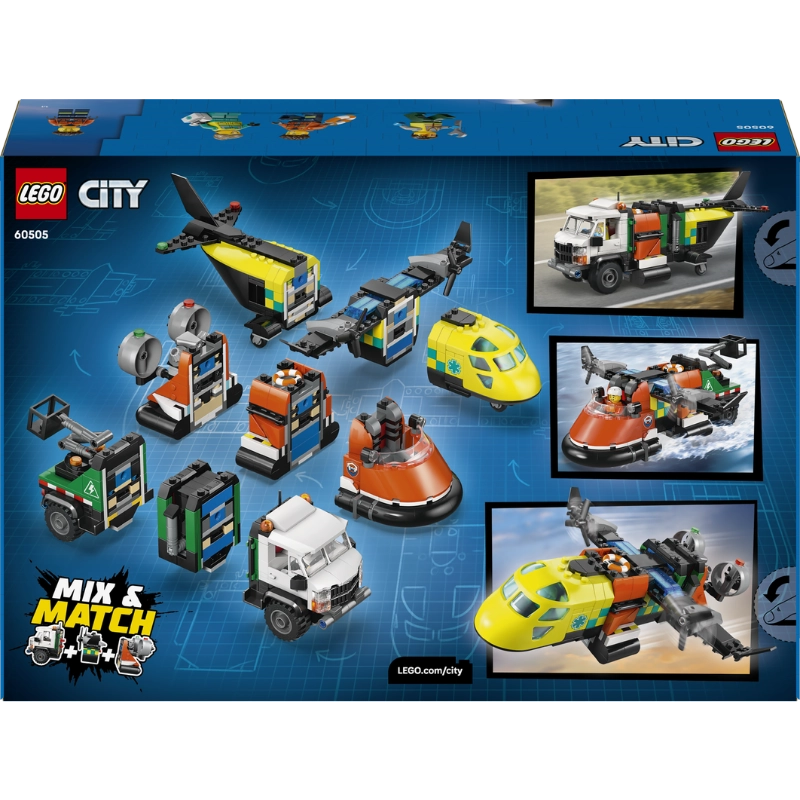 LEGO City Airplane, Service Truck & Hovercraft Remix – 990 Pieces | Set 60505