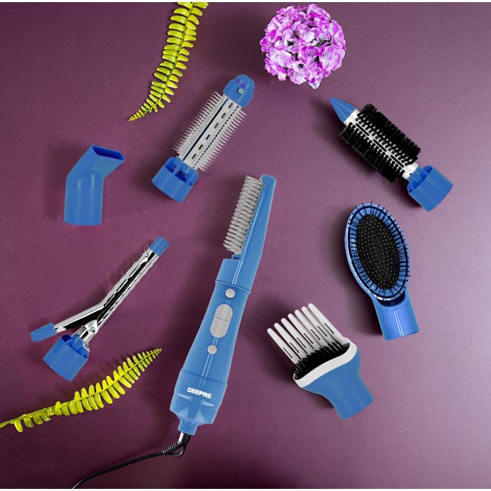 Geepas 8-in-1 Hair Styler Hot Air Brush Cool Function Overheat Protection