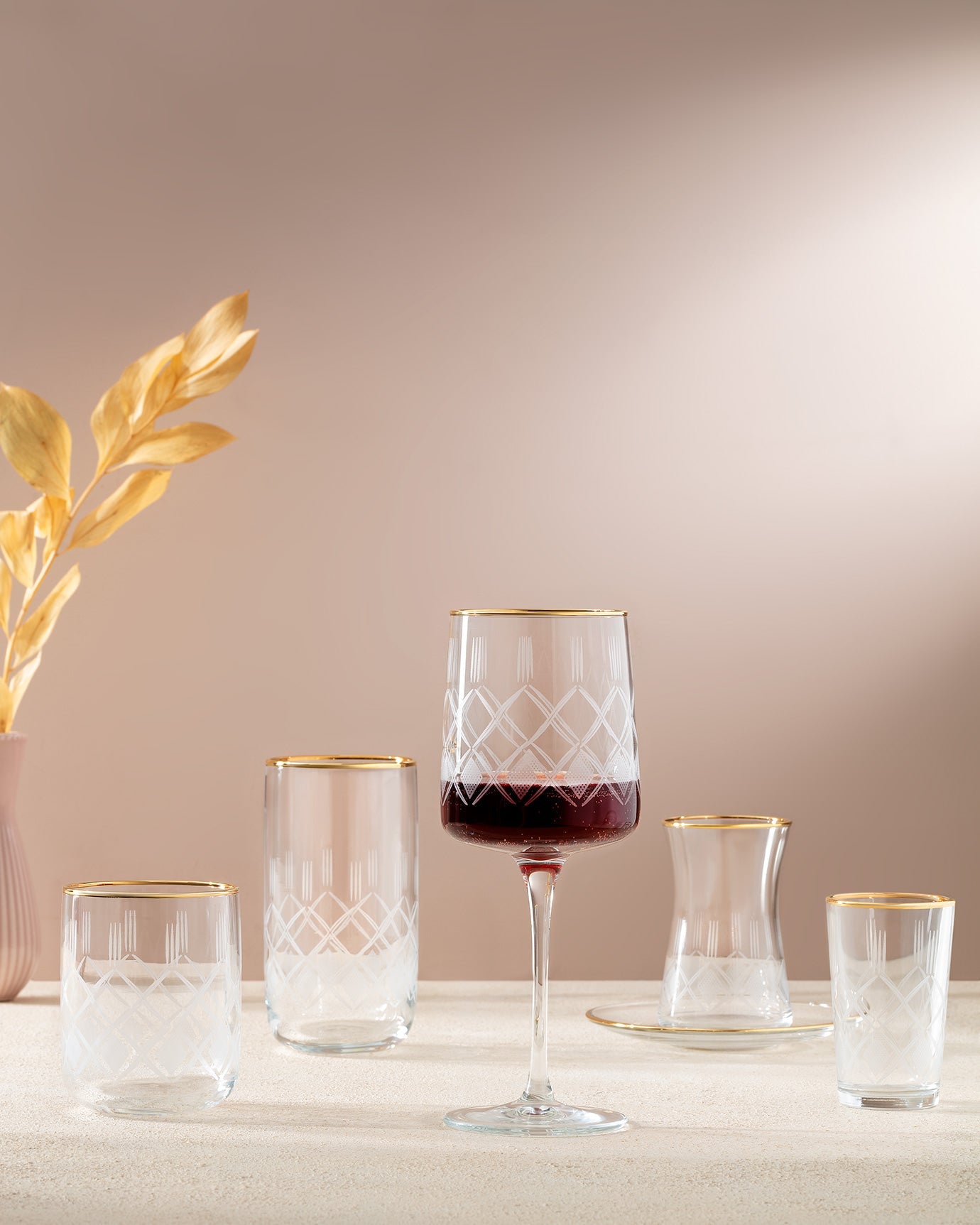 Chapelle - Allure Gold 4-piece Coffee Side Glasses Set - 100ml - Madame Coco JO