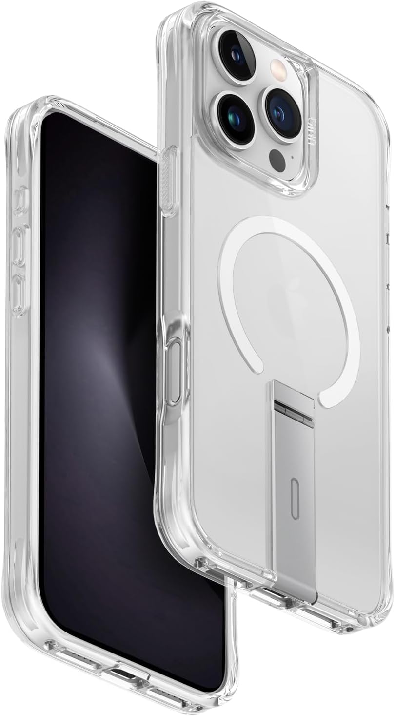 UNIQ HYBRID IPHONE 16 PRO (2024) 6.9 MAGCLICK CHARGING ELEVA WITH VERTICAL STAND - LUCENT (CLEAR)