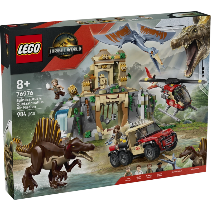 LEGO Jurassic World Spinosaurus & Quetzalcoatlus Air Mission – 984 Pieces | Set 76976