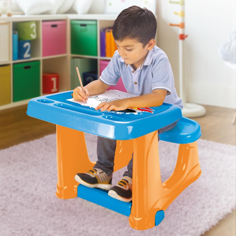 DOLU Hot Wheels Kids Study Desk with Drawer – Adjustable Writing Table by DOLU