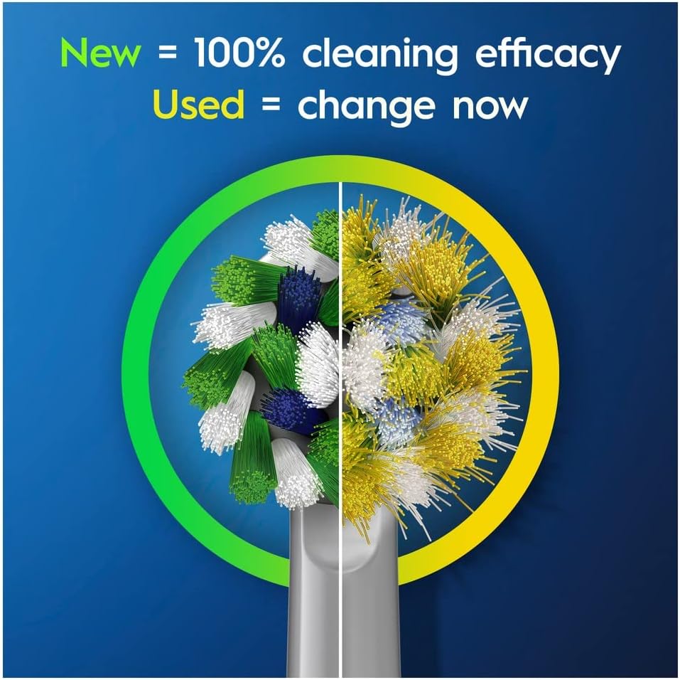 Oral-B Cross Action Electric Toothbrush Head With Clean Maximiser Technology Pack Of 4 - White