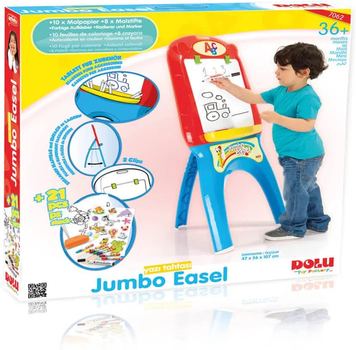 Dolu Jumbo Easel | Double-Sided Art Easel for Kids – Red & Blue
