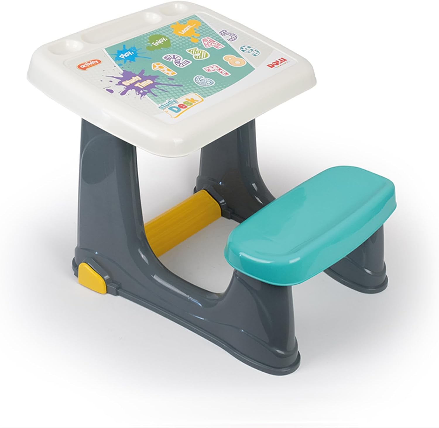 DOLU Kids Study Desk with Seat – Grey | Wooden Children's Learning Table | No Assembly Required