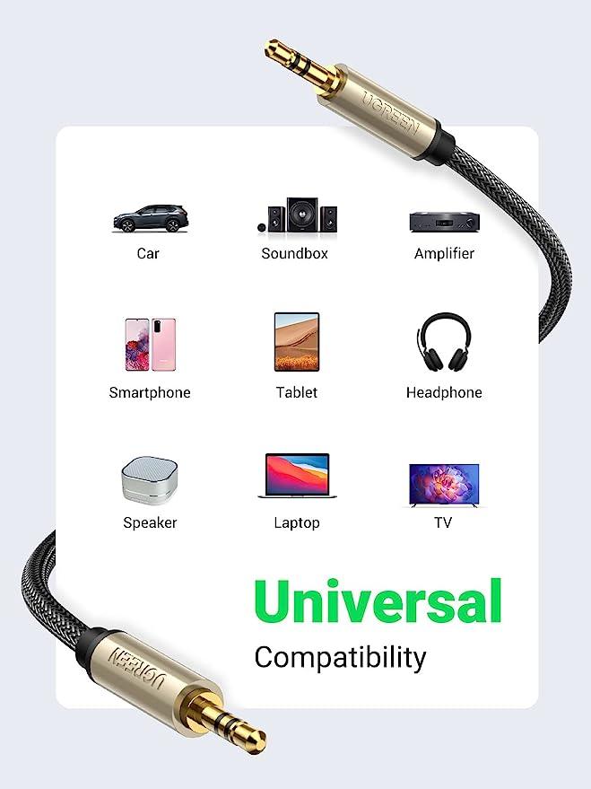 UGREEN 3.5mm Audio Cable Net Braid 3m (Gray) AV12510605