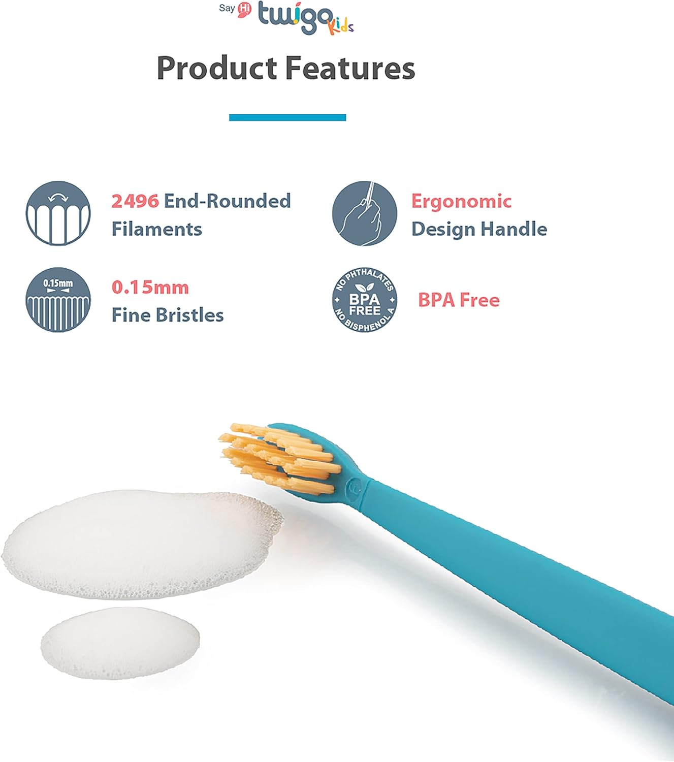 Flipper Twigo BPA Free Extra Soft Kids Toothbrush Twin Pack | Ages 3+ | Malaysia