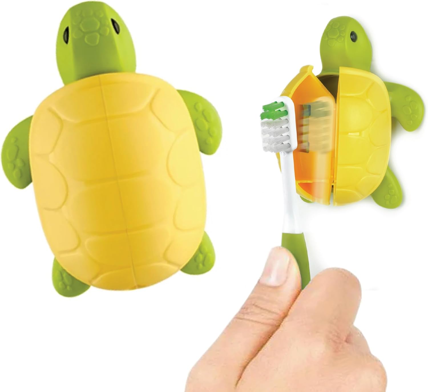 Flipper Fun Animal Turtle Toothbrush Cover - Kids Suction Cup Holder