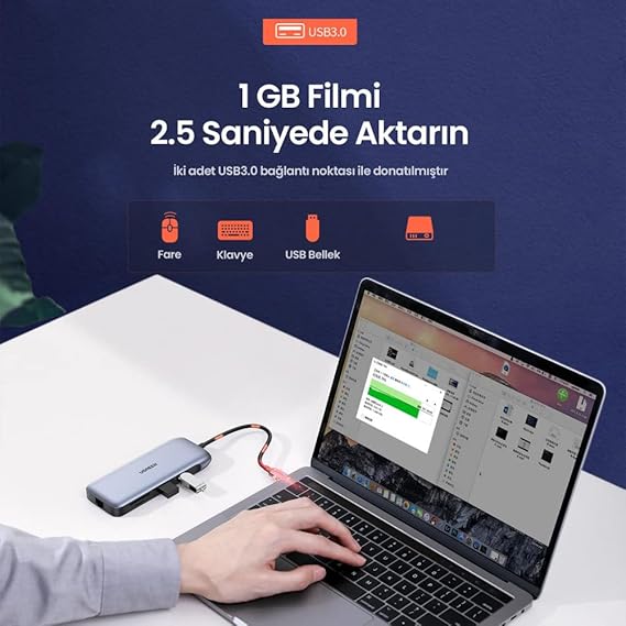 UGREEN USB-C 9-in-1 Hub with HDMI, DP, VGA, PD, RJ45