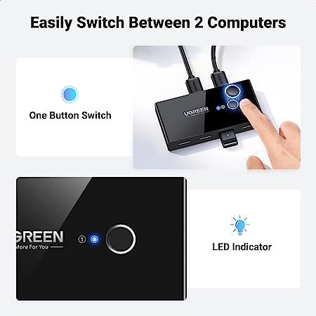 UGREEN 2-In 4-Out USB 2.0 Sharing Switch Box - 30767