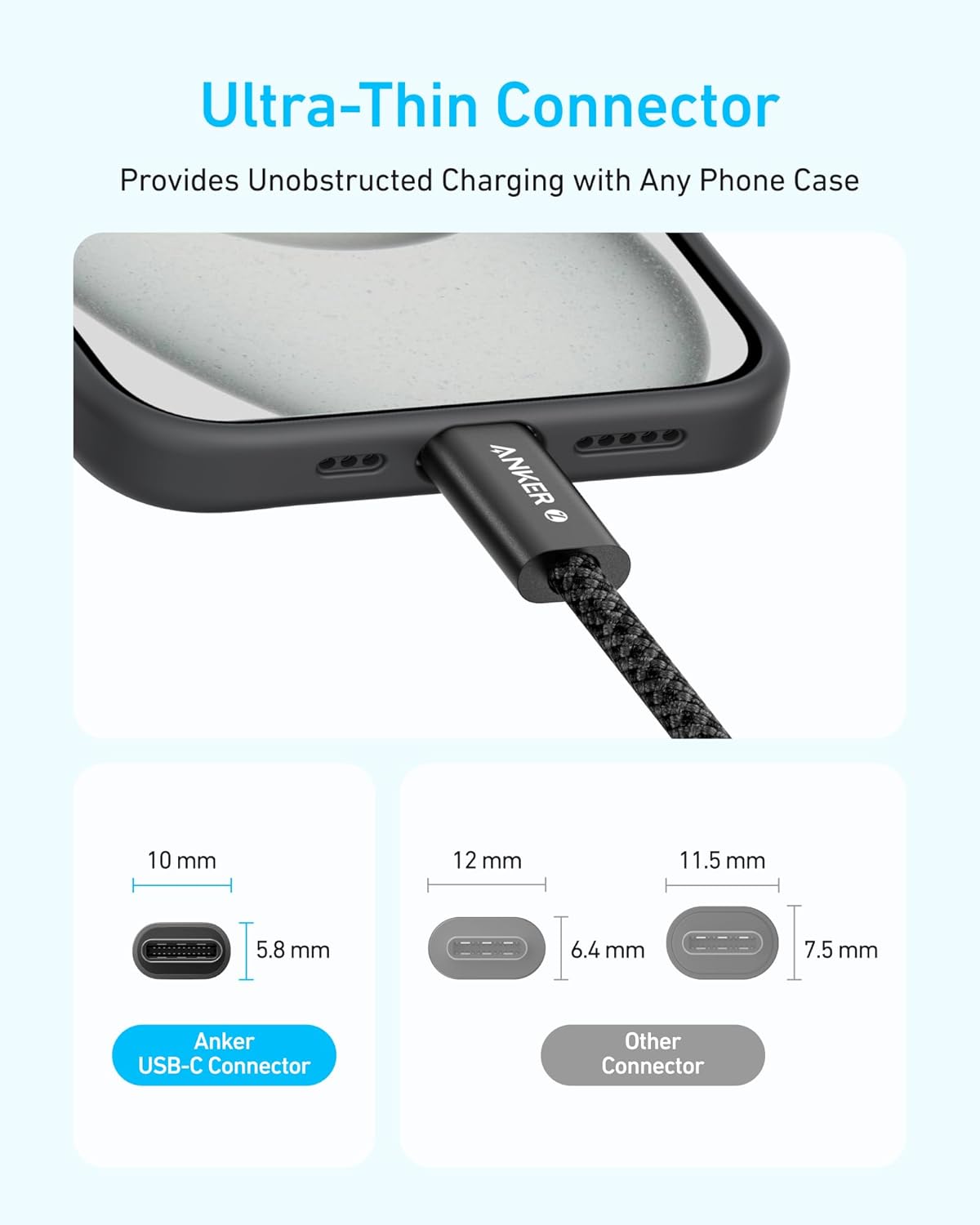 Anker Zolo USB-C to USB-C Cable 240W Braided 3.3ft
