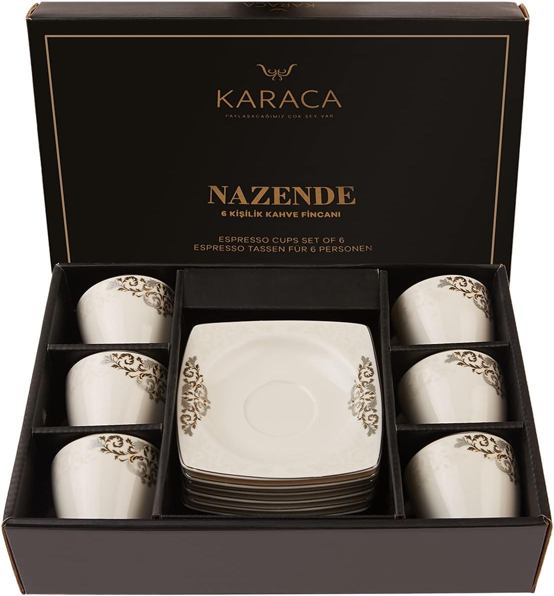 Karaca Nazende Coffee Set for 6 – Elegant Design