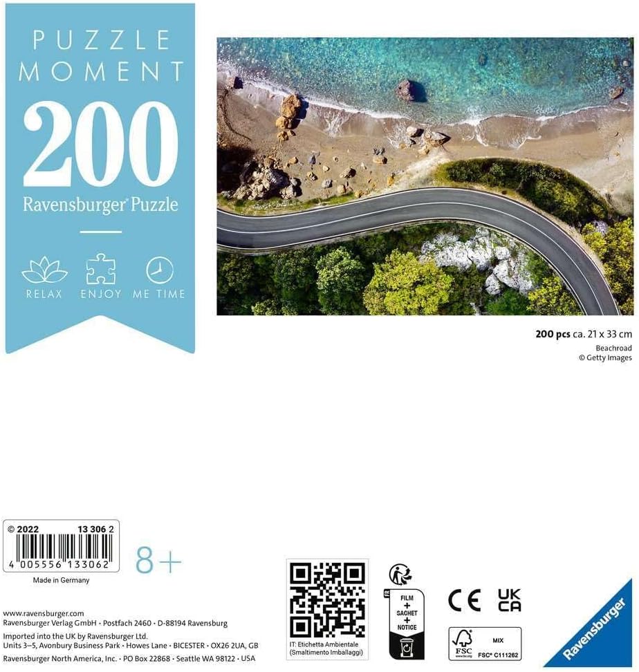 Ravensburger Puzzle Moment: Beach Road 200 Piece Jigsaw Puzzle for Adults - 13306