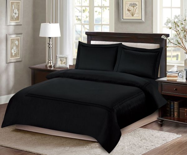 ARMN Naturesoft Queen Duvet Cover Set 4pcs – Black